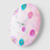Blume Muster 7 Große Wanduhr (Winkel)