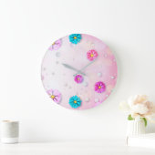 Blume Muster 7 Große Wanduhr (Zuhause)