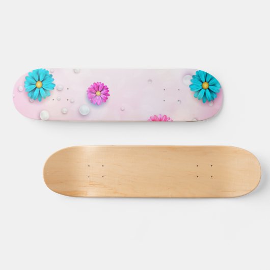 Blume Muster 7 Skateboard (Horizontal)