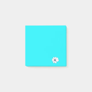 Blume Muster Aquamarin Post-it Klebezettel