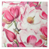 Blume Muster Aquarellfarbe Rosa Fliese (Vorderseite)