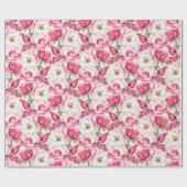 Blume Muster Aquarellfarbe Rosa Geschenkpapier (Flach)