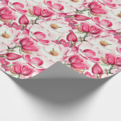 Blume Muster Aquarellfarbe Rosa Geschenkpapier (Ecke)