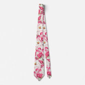 Blume Muster Aquarellfarbe Rosa Krawatte (Vorderseite)