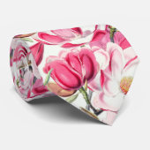 Blume Muster Aquarellfarbe Rosa Krawatte (Gerollt)