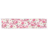 Blume Muster Aquarellfarbe Rosa Kurzer Tischläufer (Horizontal)