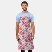 Blume Muster Aquarellfarbe Rosa Schürze (Getragen)