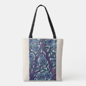 Blume Muster Art Deco Schablone Tote Tasche (Rückseite)