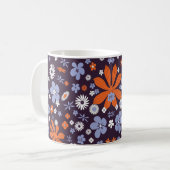 Blume Muster Blau Kaffeetasse (Vorderseite Links)