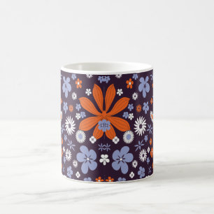 Blume Muster Blau Kaffeetasse