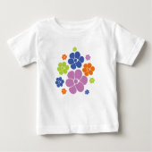 Blume Muster - Blau, orange, Lila, grün Baby T-shirt (Vorderseite)