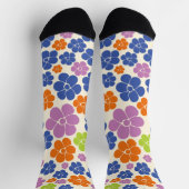 Blume Muster - Blau, orange, Lila, grün Socken (Oben)