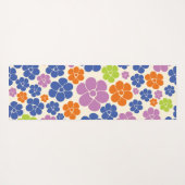 Blume Muster - Blau, orange, Lila, grün Yogamatte (Rückseite (Horizontal))
