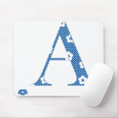 Blume Muster Buchstabe A (blau) Mousepad (Mit Mouse)