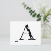Blume Muster Buchstabe A Postkarte (Stehend Vorderseite)