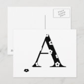 Blume Muster Buchstabe A Postkarte (Vorne/Hinten)