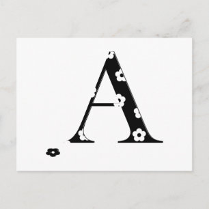 Blume Muster Buchstabe A Postkarte