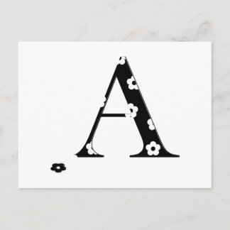 Blume Muster Buchstabe A Postkarte