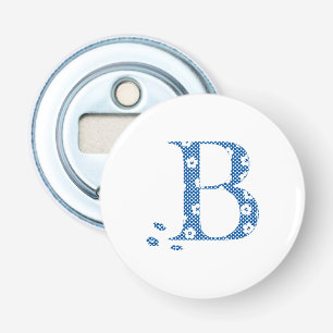 Blume Muster Buchstabe B (blau) Flaschenöffner