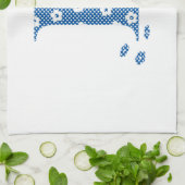 Blume Muster Buchstabe B (blau) Geschirrtuch (Gefaltet)