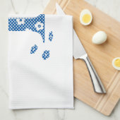 Blume Muster Buchstabe B (blau) Geschirrtuch (Viertel Falte)