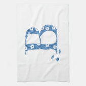 Blume Muster Buchstabe B (blau) Geschirrtuch (Vertikal)