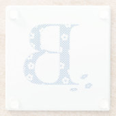 Blume Muster Buchstabe B (blau) Glasuntersetzer (Rückseite)