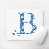Blume Muster Buchstabe B (blau) Mousepad (Mit Mouse)