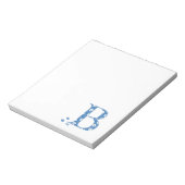 Blume Muster Buchstabe B (blau) Notizblock (Rotiert)