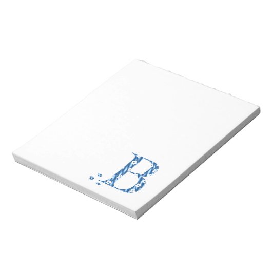 Blume Muster Buchstabe B (blau) Notizblock (Rotiert)