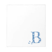 Blume Muster Buchstabe B (blau) Notizblock (Vorderseite)
