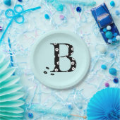 Blume Muster Buchstabe B Pappteller (Party)