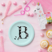 Blume Muster Buchstabe B Pappteller (Party)