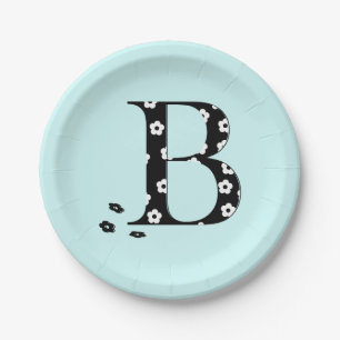 Blume Muster Buchstabe B Pappteller