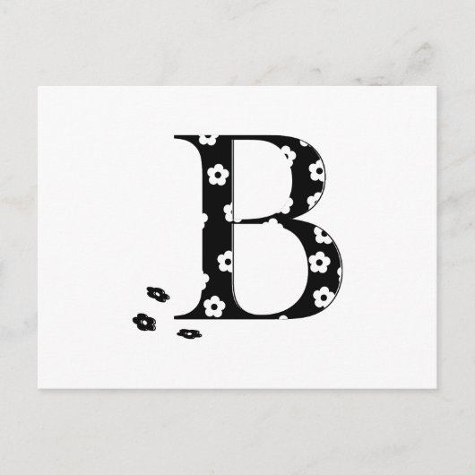 Blume Muster Buchstabe B Postkarte (Vorderseite)