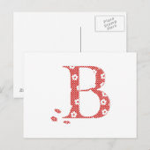 Blume Muster Buchstabe B (rot) Postkarte (Vorne/Hinten)
