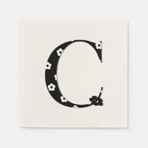 Blume Muster Buchstabe C Serviette