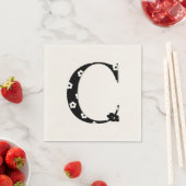 Blume Muster Buchstabe C Serviette (Beispiel)
