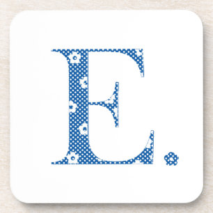 Blume Muster Buchstabe E (blau) Untersetzer