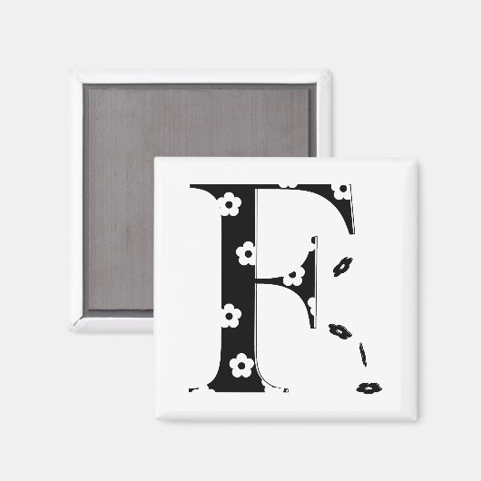 Blume Muster Buchstabe F Magnet (Vorderseite/Rückseite)