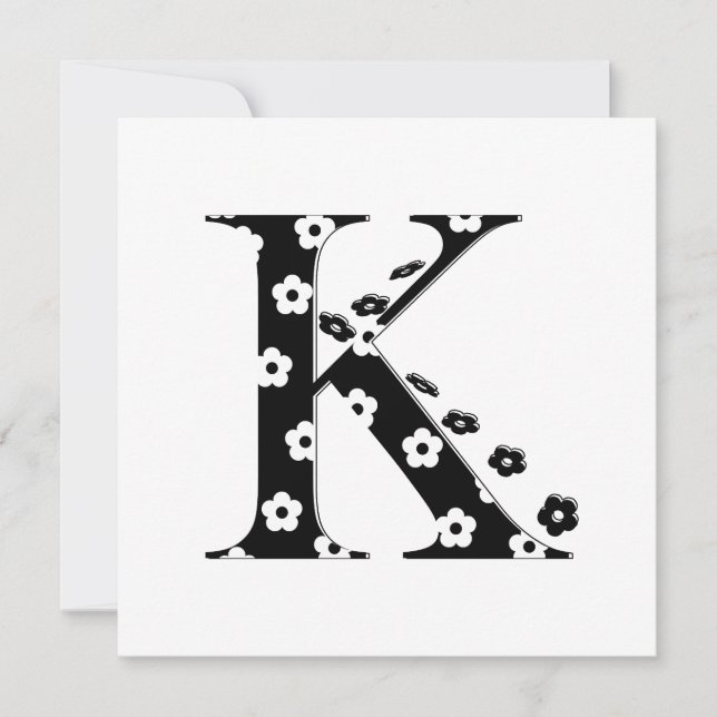 Blume Muster Buchstabe K (Vorderseite)