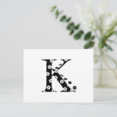 Blume Muster Buchstabe K Postkarte (Stehend Vorderseite)