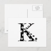 Blume Muster Buchstabe K Postkarte (Vorne/Hinten)