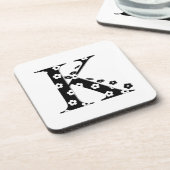 Blume Muster Buchstabe K Untersetzer (Linke Seite)