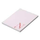 Blume Muster Buchstabe N (rot) Notizblock (Rotiert)