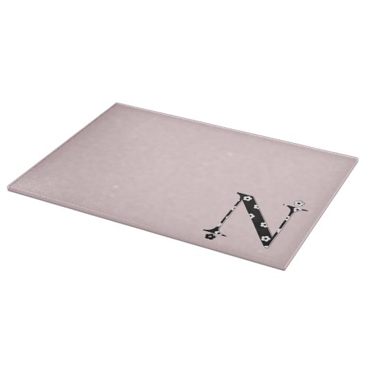 Blume Muster Buchstabe N Schneidebrett (Ecke)
