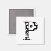 Blume Muster Buchstabe P Magnet (Vorderseite/Rückseite)