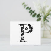 Blume Muster Buchstabe P Postkarte (Stehend Vorderseite)