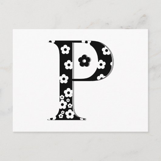 Blume Muster Buchstabe P Postkarte (Vorderseite)