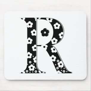Blume Muster Buchstabe R Mousepad